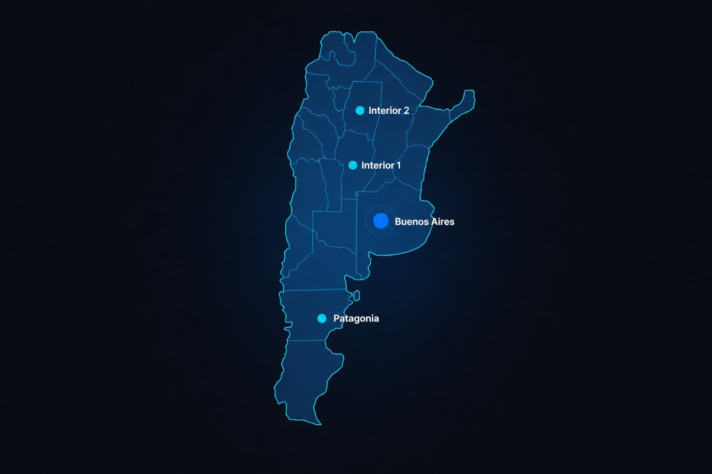 Mapa de cobertura nacional Argentina